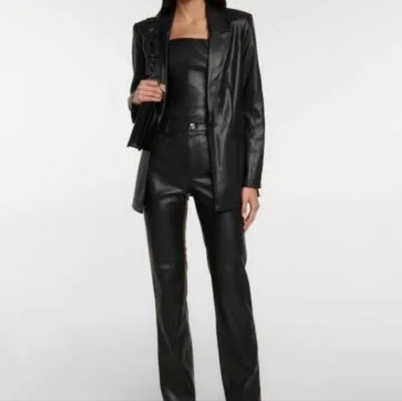 STAUD Tracing Faux Vegan Leather Bustier Strapless Top in Reddish Orange Size 0 - Picture 10 of 15